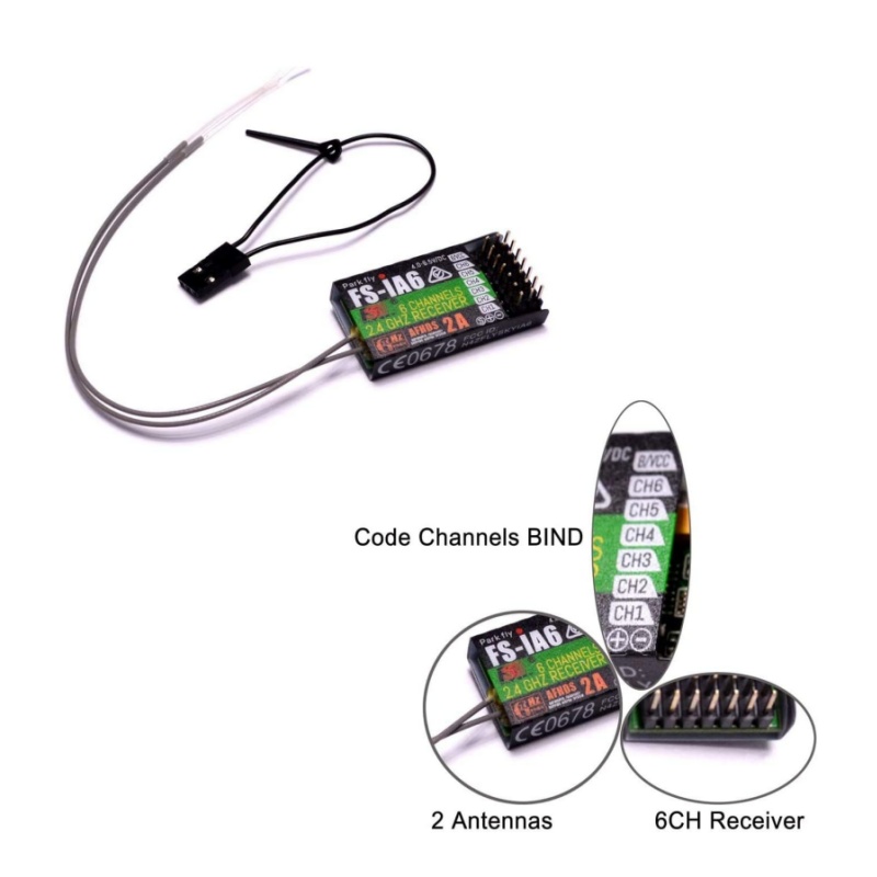 Drone Racing Battery - Ricevitore Flysky FS-IA6 6CH doppia antenna