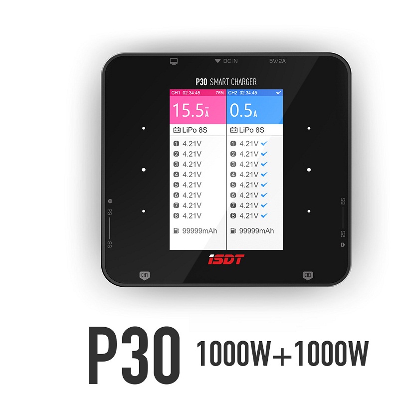 Drone Racing Charger - Caricabatterie Bilanciato Doppio ISDT P30 con