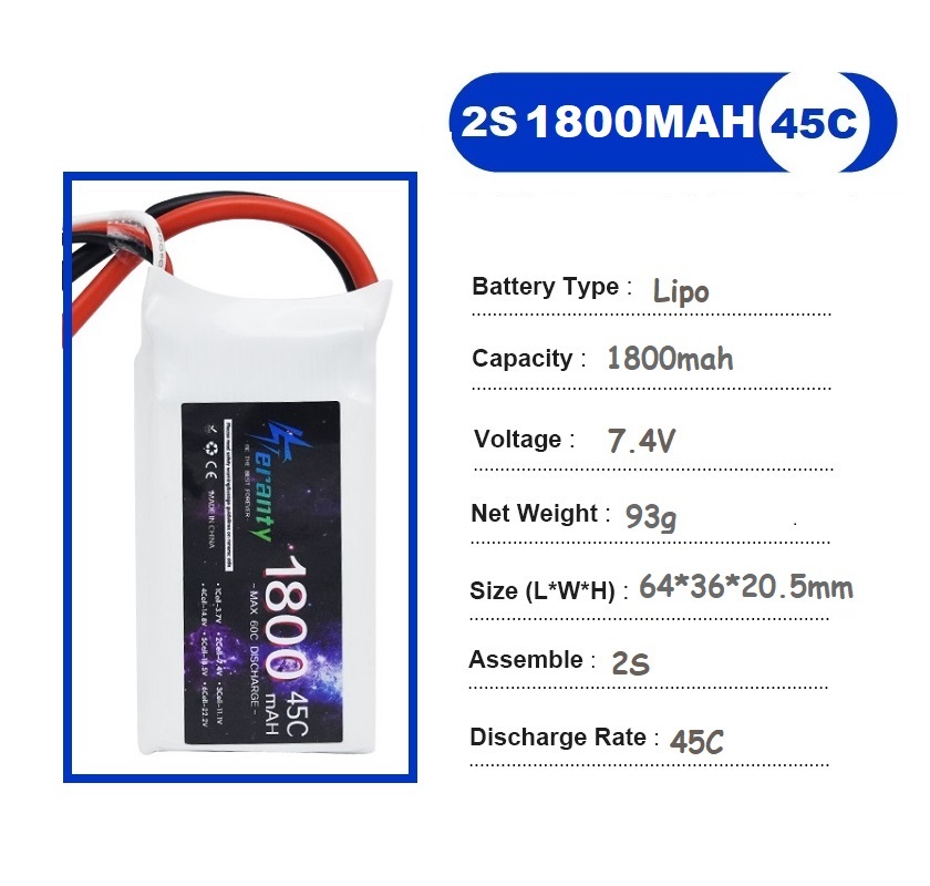 2PCS 7.4V Lipo 2S Batteria 150 - Drone Racing Battery recensione e prezzo