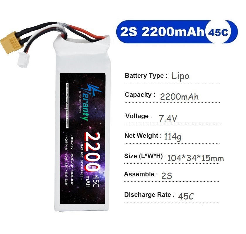 2PCS 7.4V Lipo 2S Batteria 150 - Drone Racing Battery recensione e prezzo
